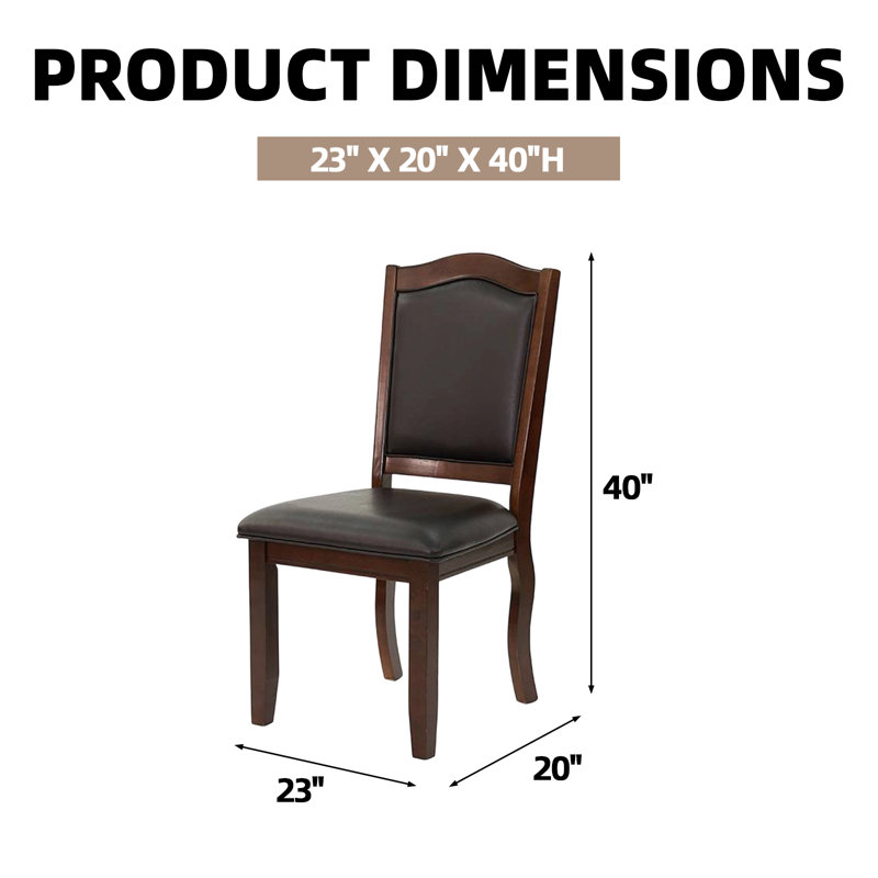 Classic Rubber Wood Dining Chair With Leather Cushion - Sturdy & Comfortable Seating