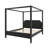 Lagola King Size Wood Canopy Bed Frame with Headboard, Four Poster Platform Bed Frame with Wooden Support Slats, No Box Spring Needed, Easy Assembly, Black-310431067-310431070