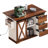 55.5" Kitchen Island, Drop Leaf, Barn Door, Power Outlet, Spice Rack, Storage, Decor Sliding Adjustable Shelf, Organization