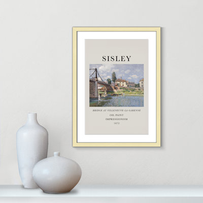 Old Masters Collection " The Bridge At Villeneuve " by Alfred Sisley