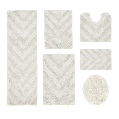 Ensemble de tapis pour salle de bain 6 pièces Annaclara Premium 100% coton 1990 GSM