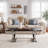 Black Coffee Table with Silver U-Shaped Base