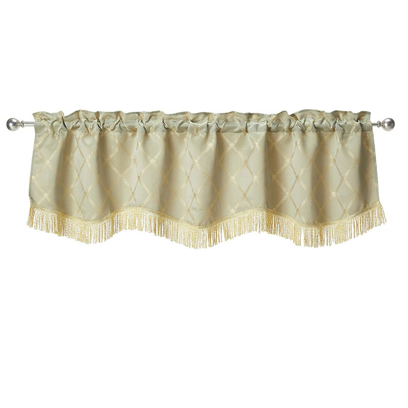 Jupe de rideaux 60 po damassé design Bedford, Vert
