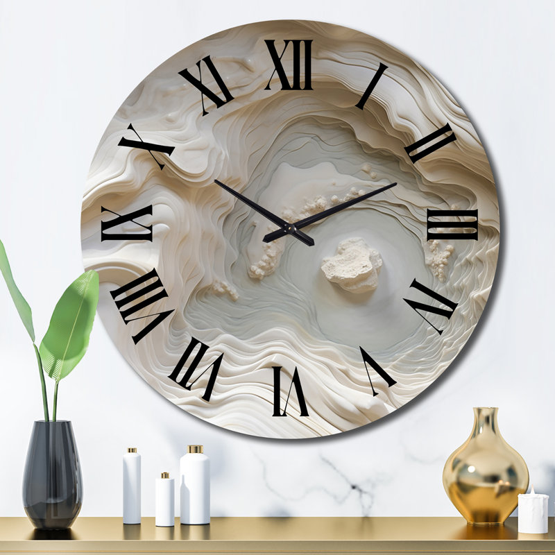 Horloge murale surdimensionnée en spirale crème, Grand