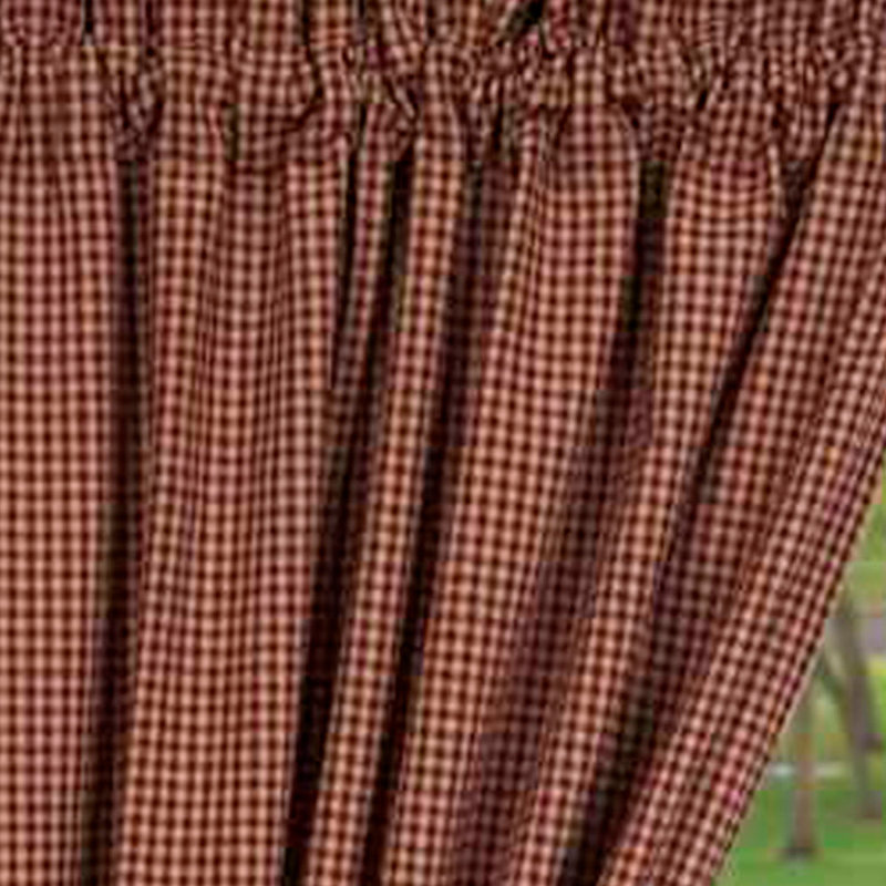 Carnbrock Cotton No Curtain Pair, Barn Red/Oat
