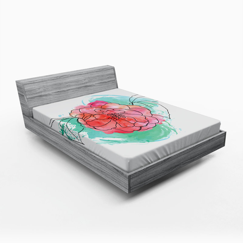 Microfiber Floral Fitted Sheet, Full Fitted Sheet