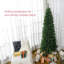 Crayon, arbre de Noël artificiel non éclairé, sapin de Noël mince avec branches réalistes, arbre d'Halloween avec pointes, vert-115294547