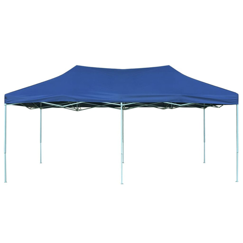 vidaXL Marquee Blue Oxford fabric, Powder-coated steel 10x20 ft Foldable, Cream, Blue