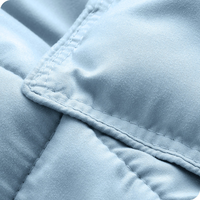 Ensemble d'édredon ultra-doux toutes saisons, Bleu clair, Édredon double + 2 taies décoratives standards
