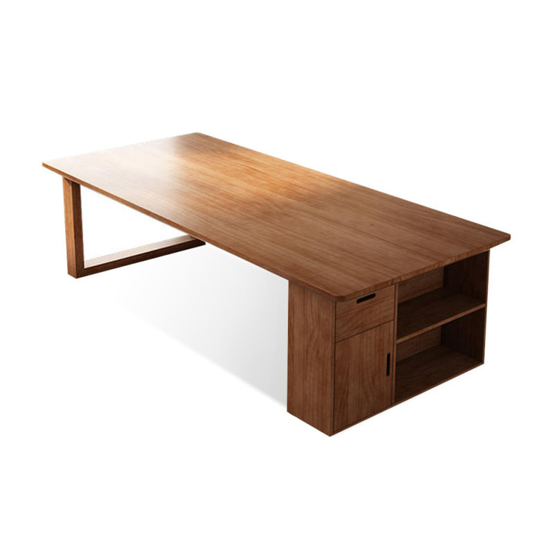 Bureaux rectangulaires en bois massif noyer, Retour à droite, H 29,53 po x l 78,74 po x P 31,5 po