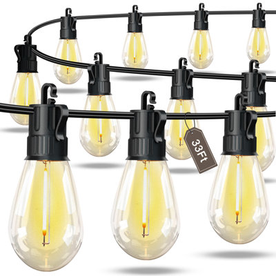 Guirlandes d'extérieur imperméables à intensité variable avec lumières incandescentes pour le jardin S14 LED
