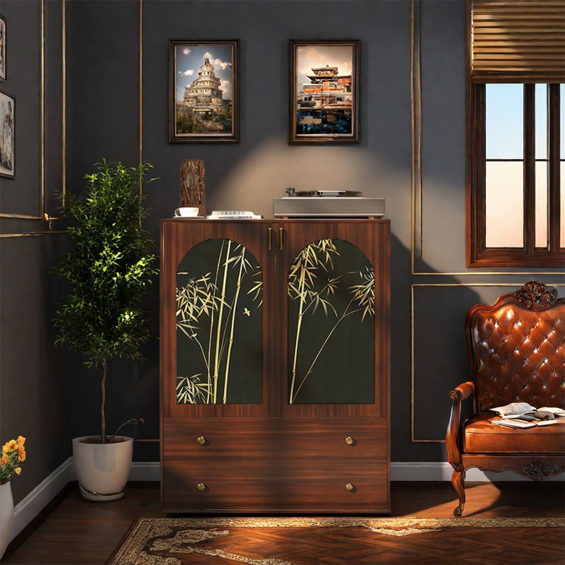 Armoire de rangement robuste en pin avec tiroirs