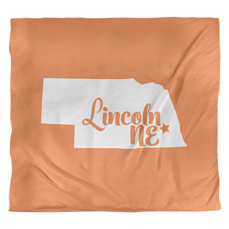 Housse de couette lincoln nebraska, Housse de couette pour grand lit, Orange, Polyester brossé