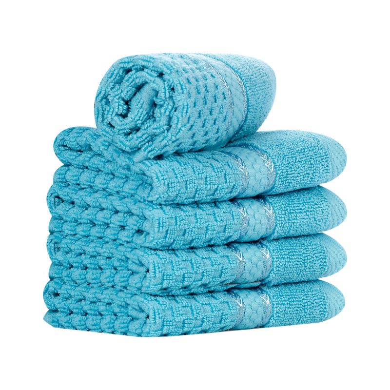Collection de serviettes texturées 100% coton Mulaayam, Bleu ciel