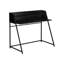 Bureau d'ordinateur moderne pour la maison, 122 cm (48 po) avec base en métal noir et tablettes stratifiées, bureau contemporain pour la maison, plateau et étagères de rangement.