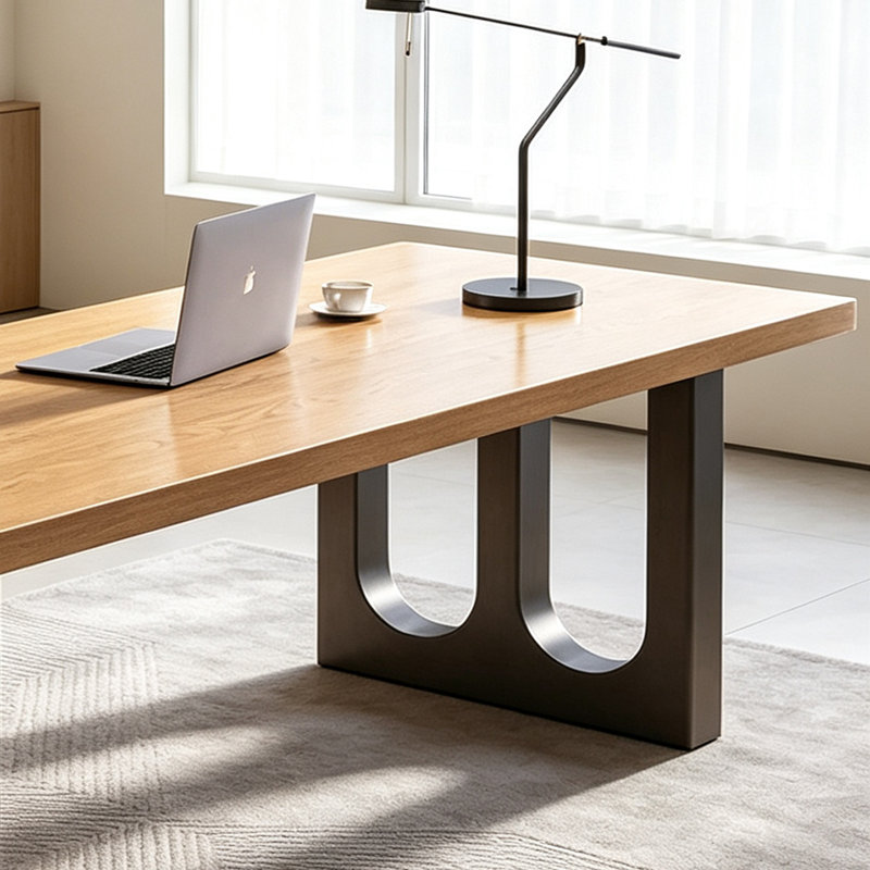 Bureau en bois massif Morrowville, H 28,74 po x l 70,87 po x P 23,62 po