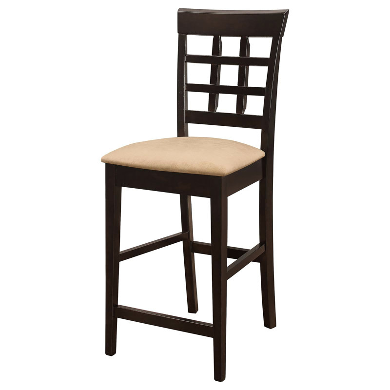 2 tabourets de comptoir de hauteur en cappuccino et beige - rehaussent le confort de vos repas