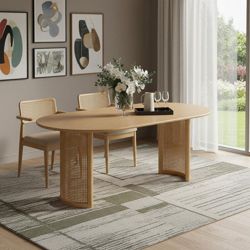 Table de salle à manger 79 po, H 30 po x L 79 po x l 33,5 po, Naturel