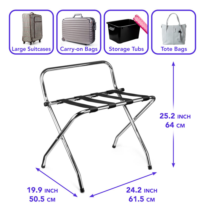 USTECH Luggage Rack-Single Tier with Highback-DIY-Pack of 1