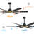 68"/78" Modern Large 6-Blade Indoor LED Ceiling Fan with Remote Control and Light Kit -1039895538-1024795386