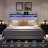Modern Upholstered Platform Bed with Storage Headboard, Charging Station, RGB LED Lights-837564306-837564308