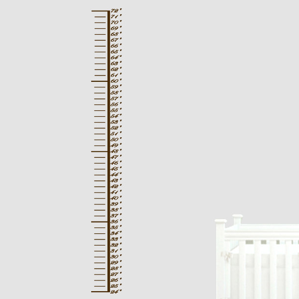 Abstract Non-Wall Damaging Growth Chart Decals, Brown