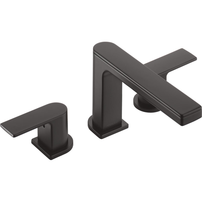 Double Handle Deck Mounted Roman Tub Faucet, Matte Black