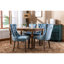 Chaise haute de salle à manger avec coussin en mousse et ressorts en acier, bleu, pieds réglables en velours bleu Sw2001lb-1820194530