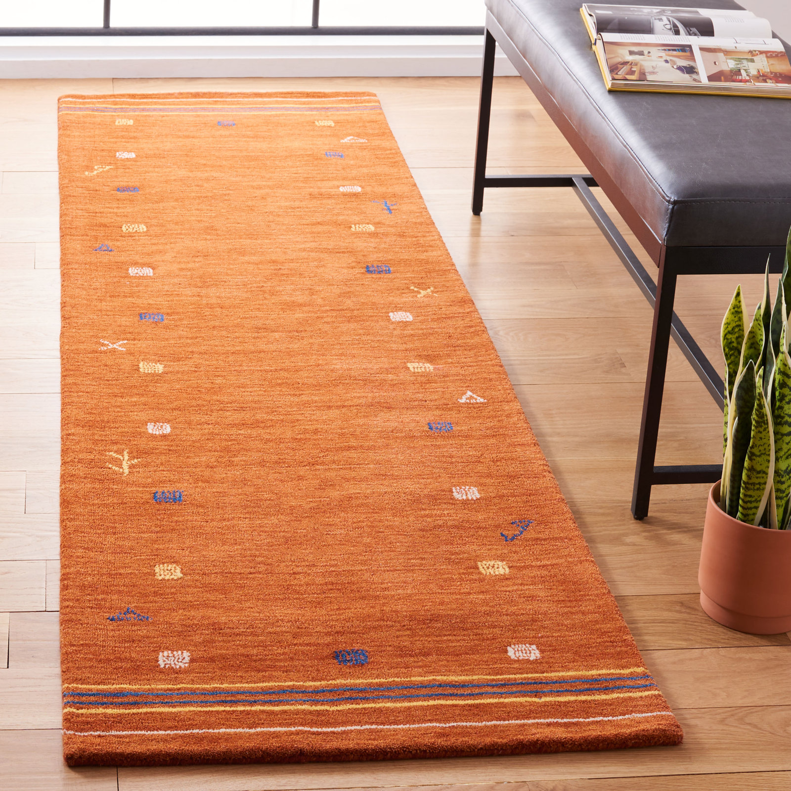 Danette Hand Loomed Wool Rug, Runner 2'3" x 10'
