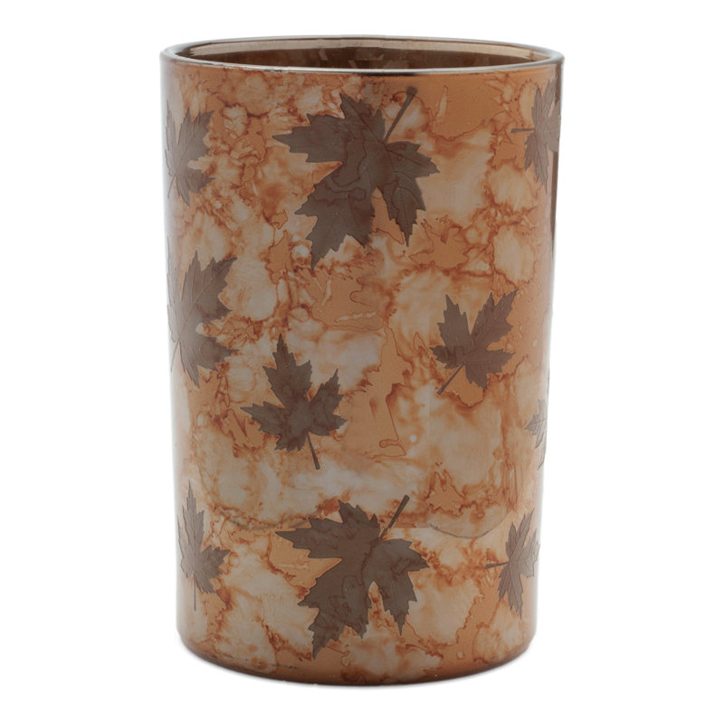 Bougeoir en verre à feuilles d'automne (ensemble de 2), 7.05