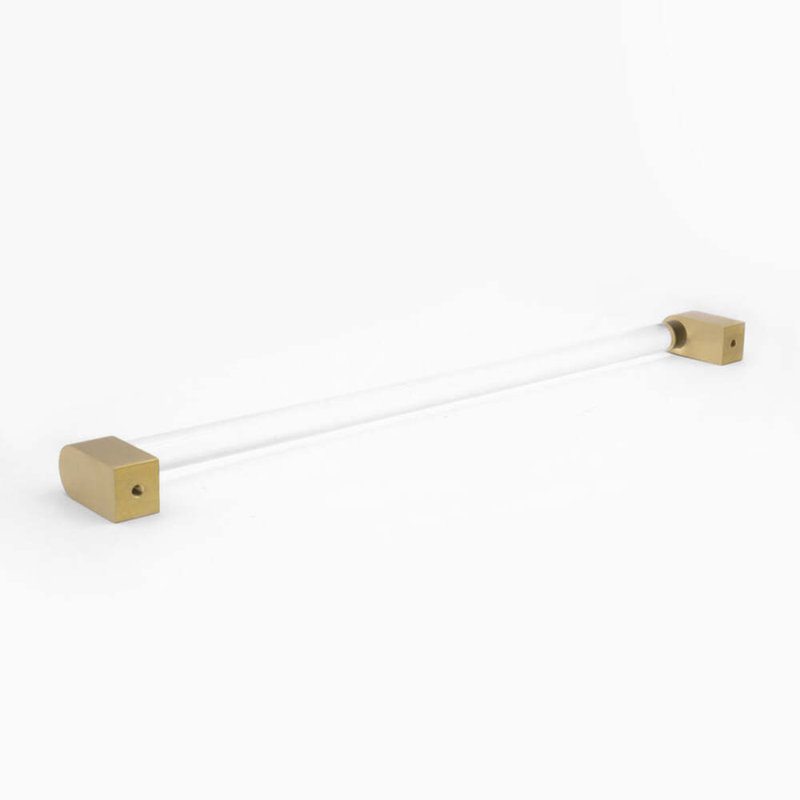 Clarity Acrylic Appliance Pull, 18", Satin Brass/Clear