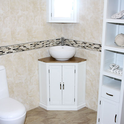 Ananda 550 mm Freestanding Single Vanity with Vessel Ceramic Basin