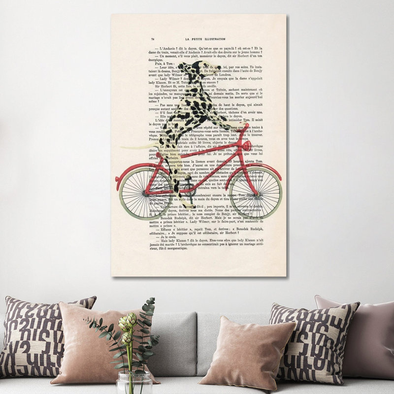 Dalmatian Cycling by Coco De Paris - Gallery-Wrapped Canvas Giclée on Canvas, Canvas, 101.6 cm H x 66.04 cm W x 3.175 cm D