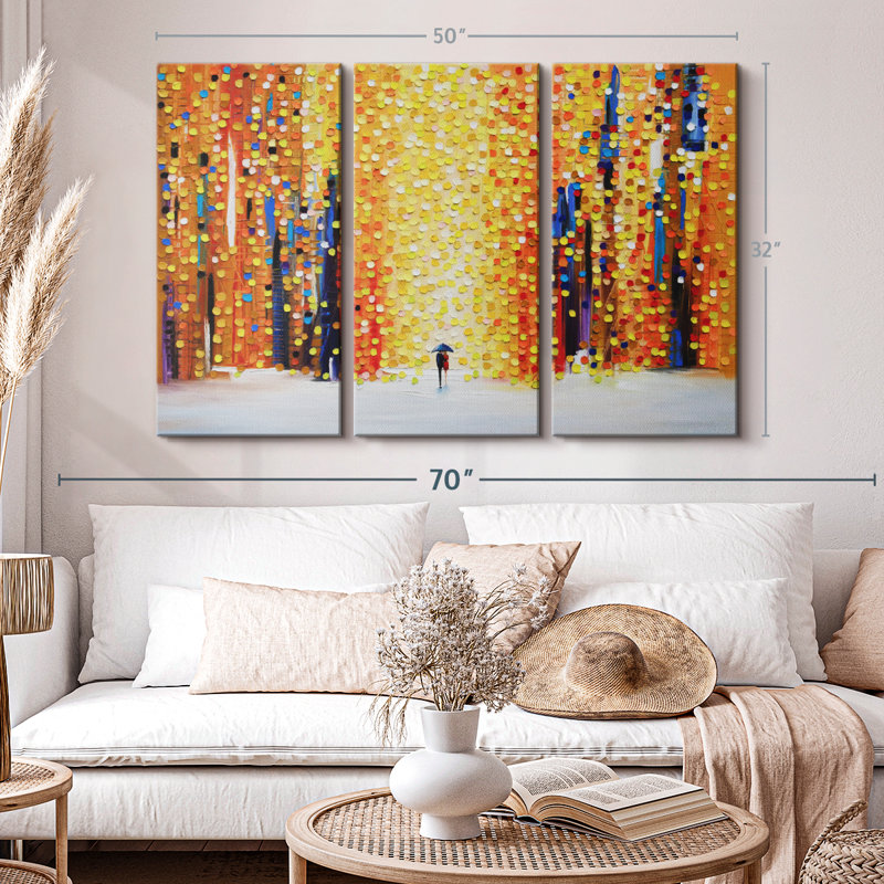 «Sunset Feelings», 3 pièces, H 32 po x l 50 po x P 1,25 po