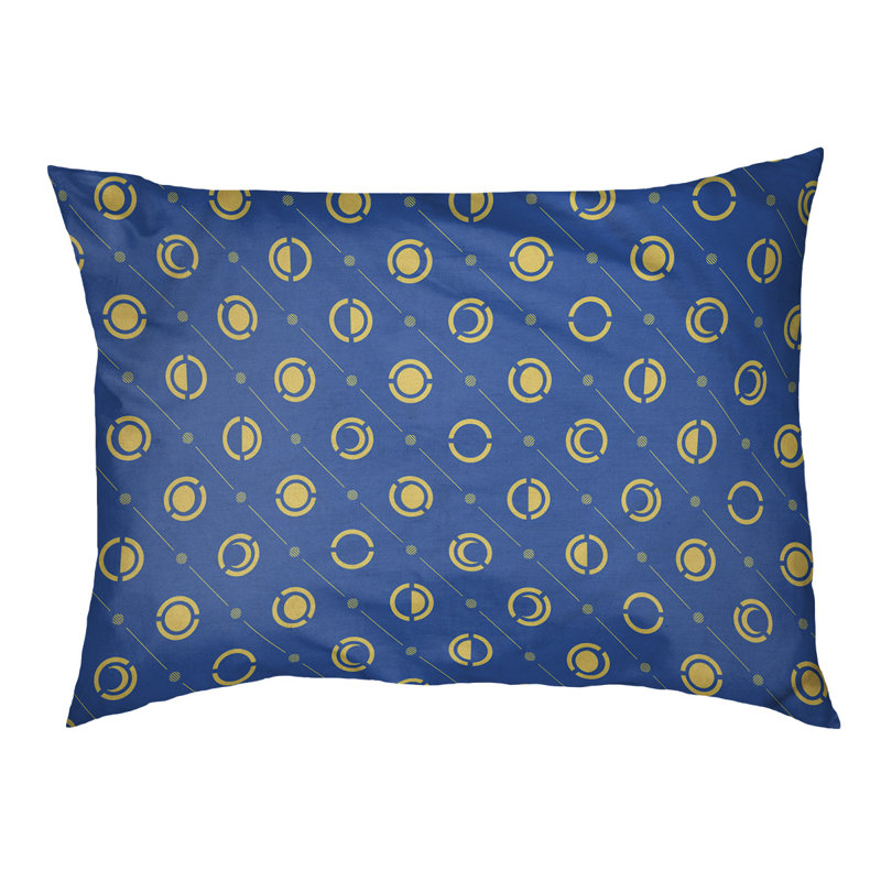 Coussin intérieur pour chien moon phases Chenault, Moyen (l 40 po x P 6,5 po x H 30 po), Bleu / Jaune