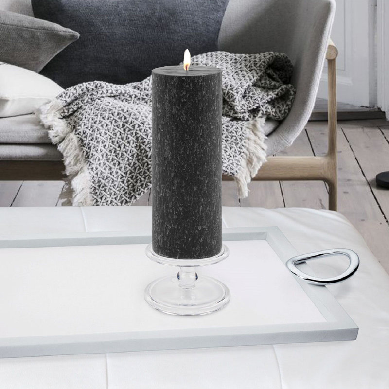 Bougie colonne non parfumée Timberline, Noir, H 9 po x l 3 po x P 3 po
