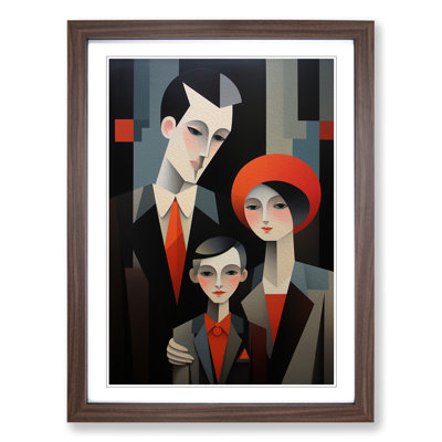 Loving Family Constructivism - Single Picture Frame Print on Wood