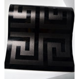 Greek Key Geometric Vinyl Metallic Wallpaper Roll by Jamie Graney