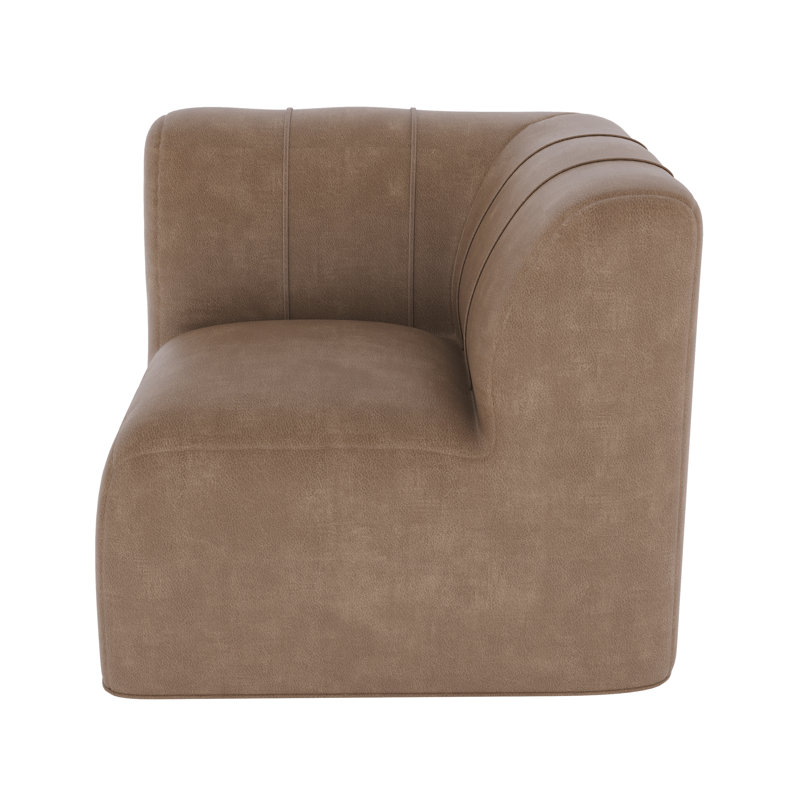 Fauteuil d'angle rembourré en cuir Lavli