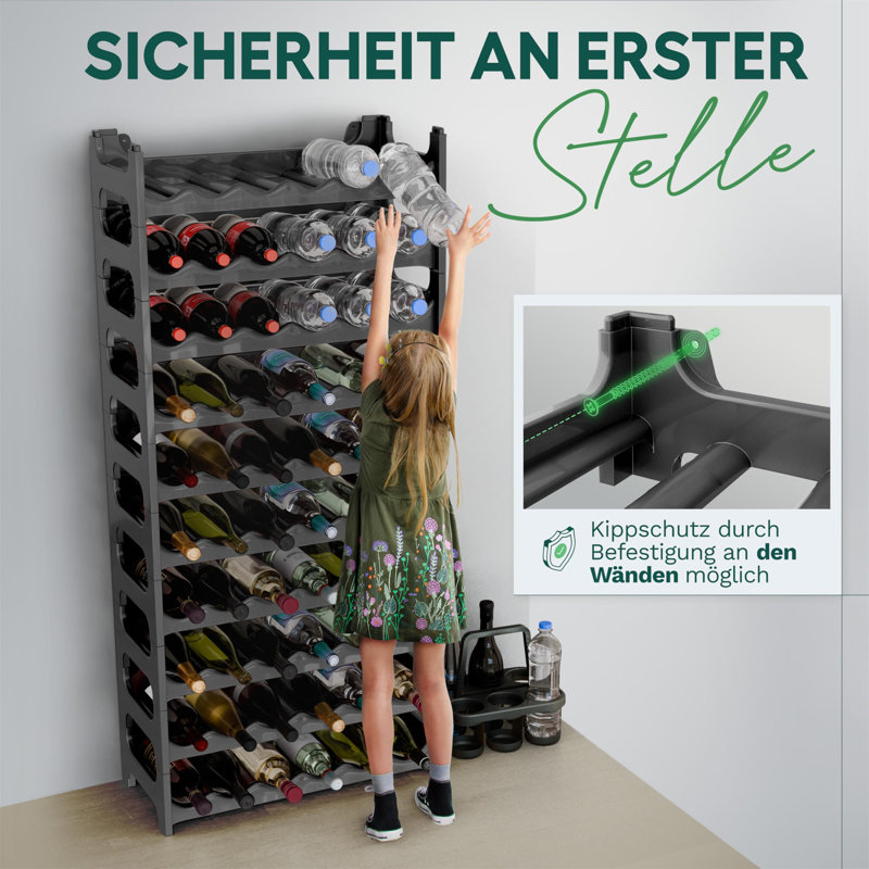 Asimakis Floor Wine Bottle Rack Black