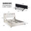 Cadre de grand lit avec tête de lit ergonomique, cadre de lit plateforme grand avec prises de courant DEL, cadre de lit en métal grand avec tablette de rangement, aucun sommier nécessaire-888821672