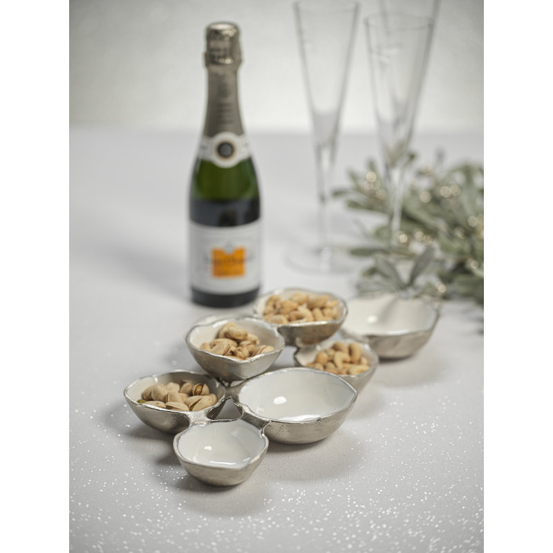 Nickel Multi-Tiered Round Serving Bowls Set