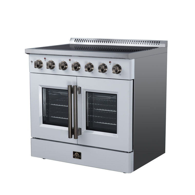 Cuisinière électrique à 4 portes 36 pouces Galiano, blanc, 5 éléments, 5,36 pieds cubes, White