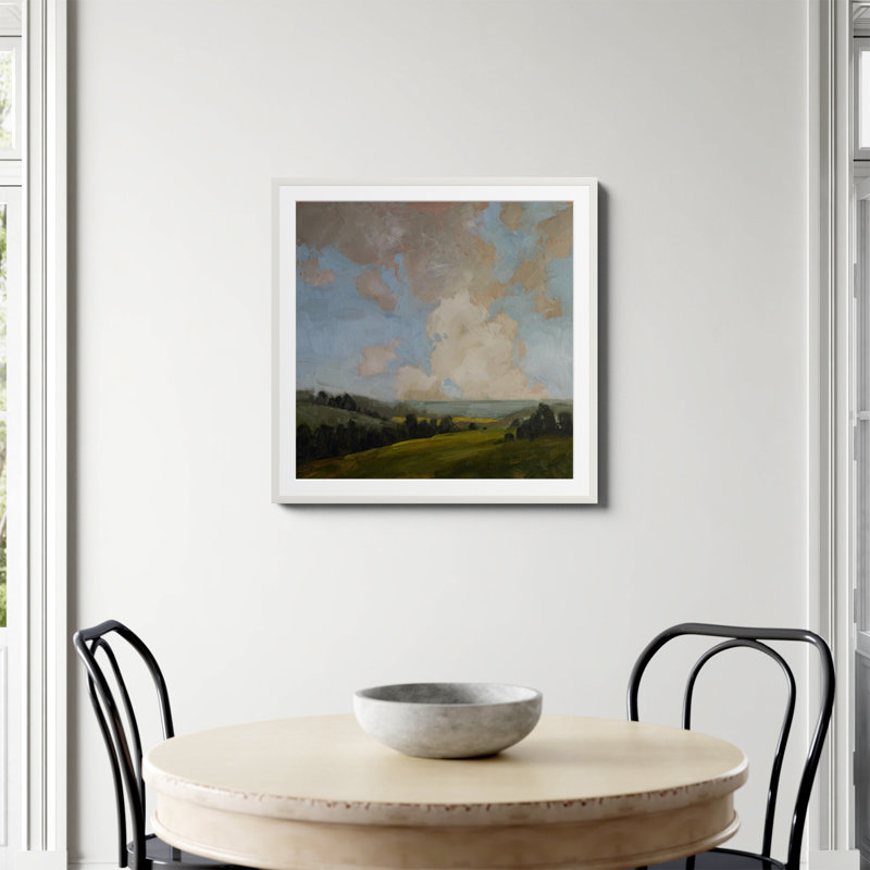Impression de paysage français par Miss Mustard Seed, Oui, Papier avec cadre unique blanc, H 30 po x l 30 po
