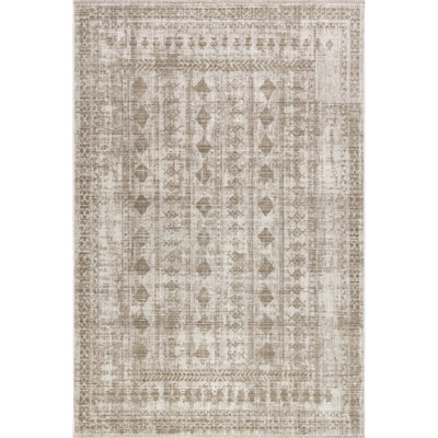Saturdays Geometric Fringed Area Rug