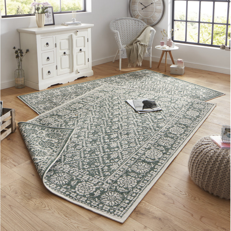 Curacao Flatweave Green Rug, Rectangular 200 x 290cm