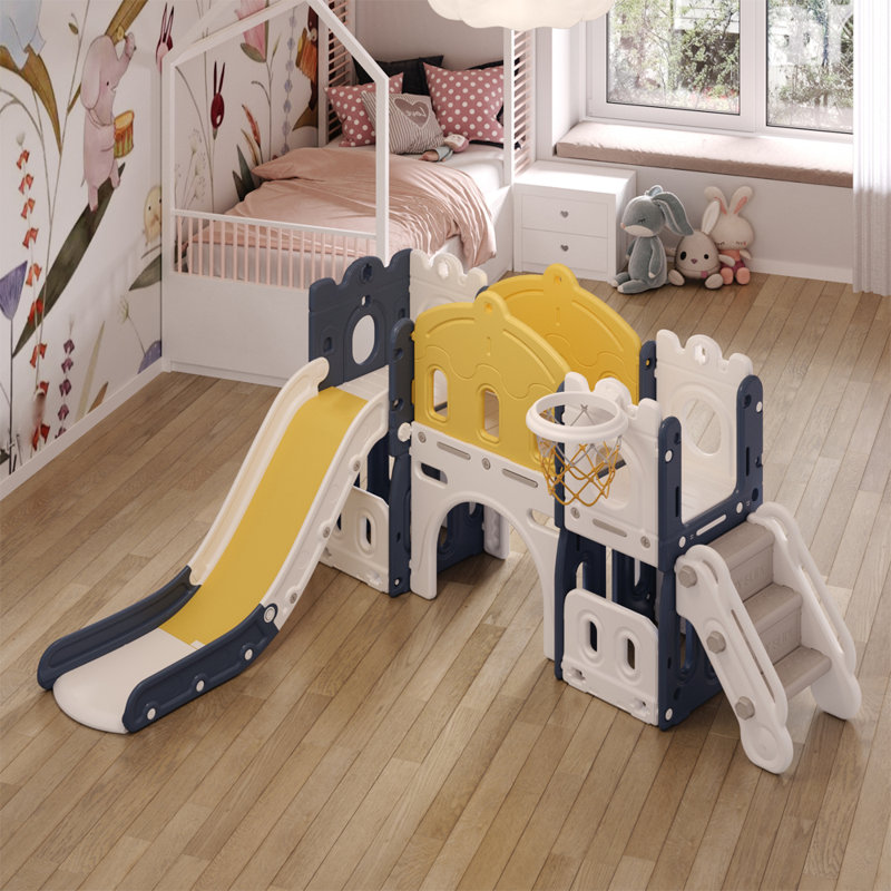 Isulf Zoomie Kids Indoor Slide, Blue/Yellow