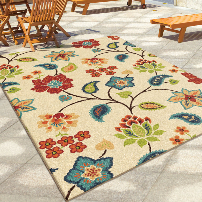 Charlton Home® Stancliff Ivory Indoor/Outdoor Rug & Reviews | Wayfair
