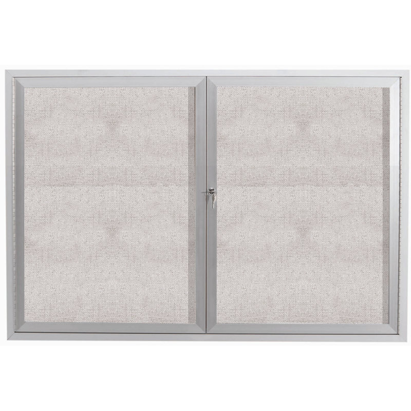 Tableau d'affichage mural extérieur pour l'extérieur, Aluminium anodisé satin transparent, Deux, 48 po x 72 po