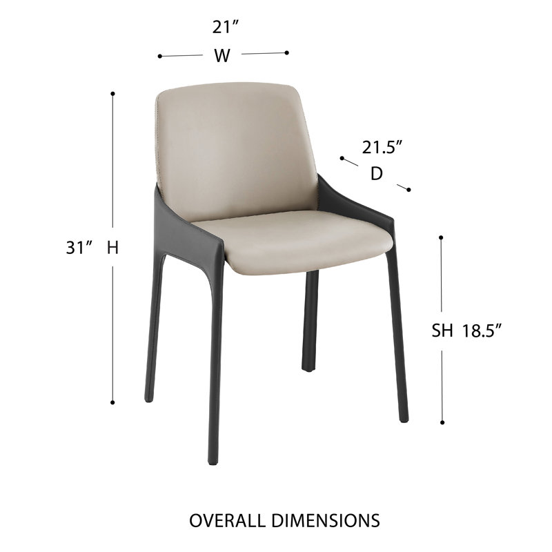 Alvarado Faux Leather Upholstered Side Chair, Gray